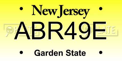 ABR49E New Jersey License Plate