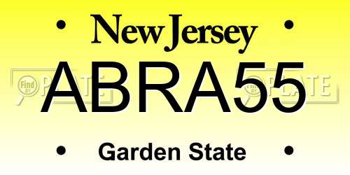 ABRA55 New Jersey License Plate