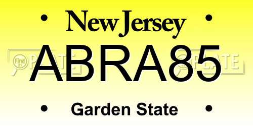 ABRA85 New Jersey License Plate