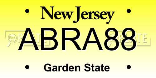 ABRA88 New Jersey License Plate