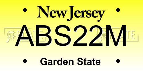ABS22M New Jersey License Plate