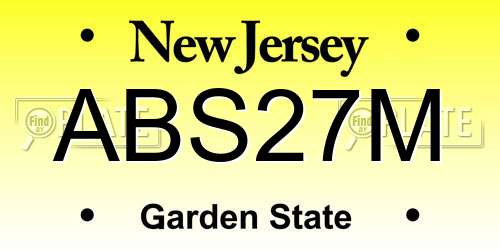 ABS27M New Jersey License Plate