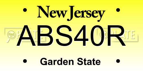ABS40R New Jersey License Plate