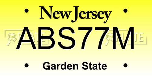 ABS77M New Jersey License Plate