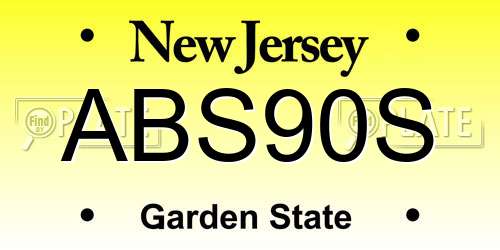 ABS90S New Jersey License Plate