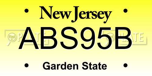 ABS95B New Jersey License Plate