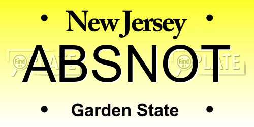 ABSNOT New Jersey License Plate