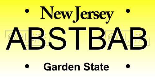 ABSTBAB New Jersey License Plate