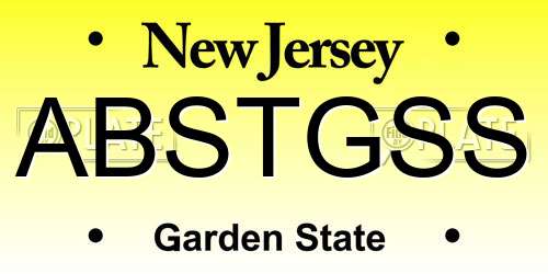 ABSTGSS New Jersey License Plate