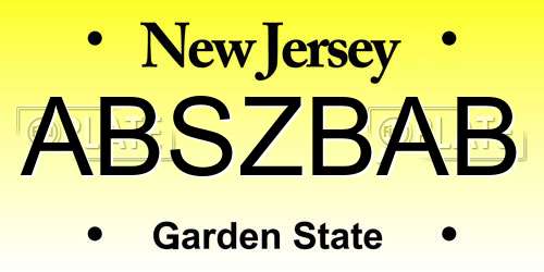 ABSZBAB New Jersey License Plate