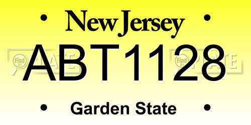 ABT1128 New Jersey License Plate
