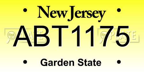 ABT1175 New Jersey License Plate