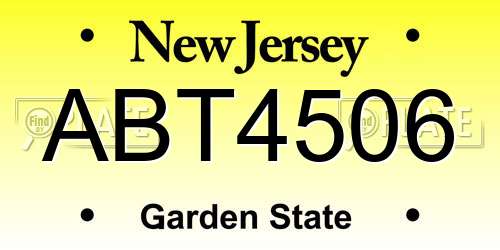 ABT4506 New Jersey License Plate