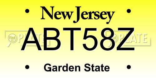 ABT58Z New Jersey License Plate