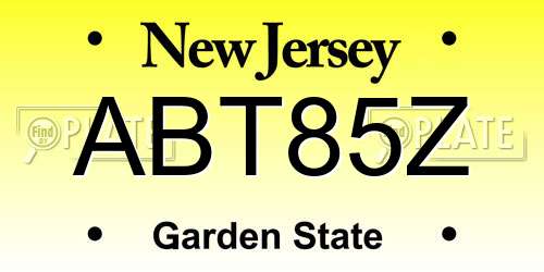 ABT85Z New Jersey License Plate