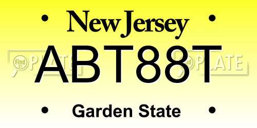 ABT88T New Jersey License Plate