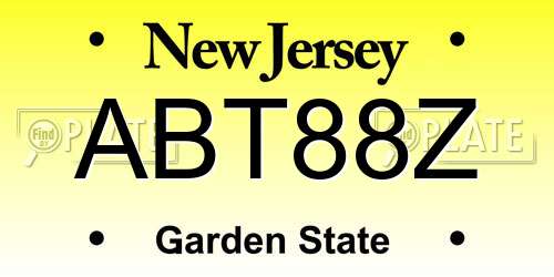 ABT88Z New Jersey License Plate