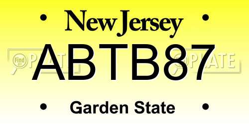 ABTB87 New Jersey License Plate