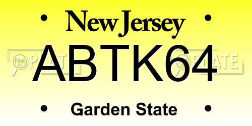 ABTK64 New Jersey License Plate