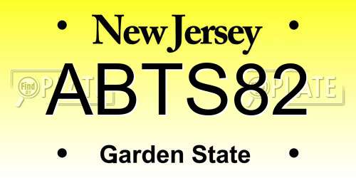 ABTS82 New Jersey License Plate