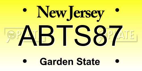 ABTS87 New Jersey License Plate