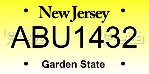 ABU1432 New Jersey License Plate