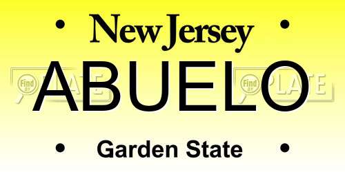 ABUELO New Jersey License Plate