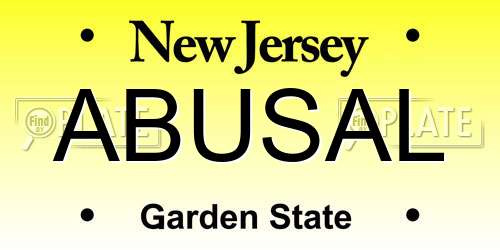 ABUSAL New Jersey License Plate