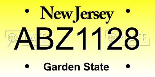 ABZ1128 New Jersey License Plate