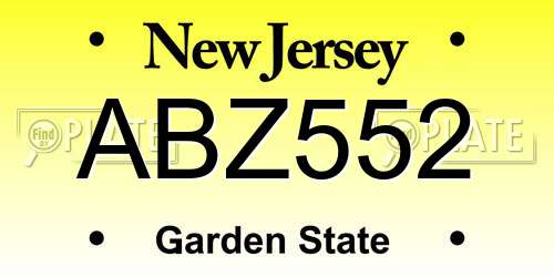 ABZ552 New Jersey License Plate