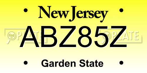 ABZ85Z New Jersey License Plate
