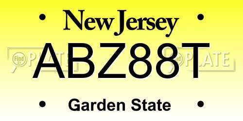 ABZ88T New Jersey License Plate