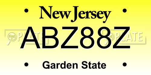 ABZ88Z New Jersey License Plate