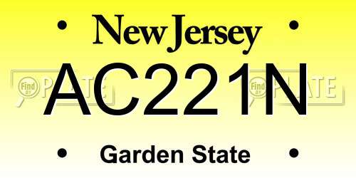 AC221N New Jersey License Plate