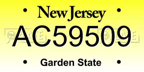 AC59509 New Jersey License Plate