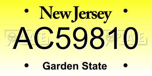 AC59810 New Jersey License Plate