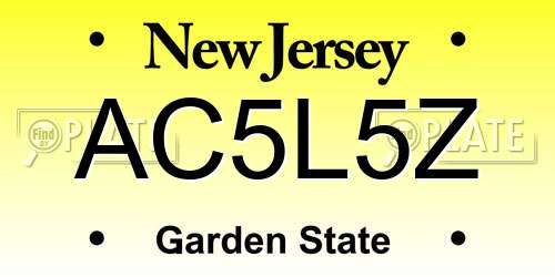 AC5L5Z New Jersey License Plate