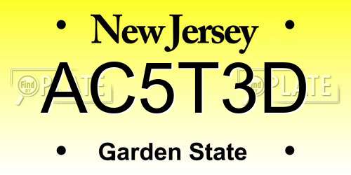 AC5T3D New Jersey License Plate