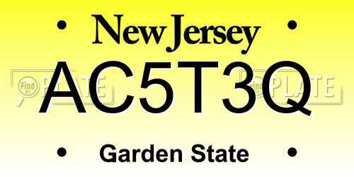 AC5T3Q New Jersey License Plate
