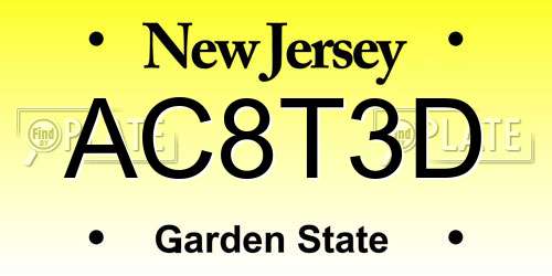 AC8T3D New Jersey License Plate