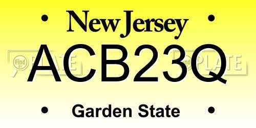 ACB23Q New Jersey License Plate