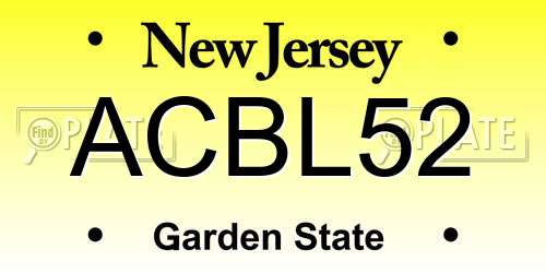 ACBL52 New Jersey License Plate
