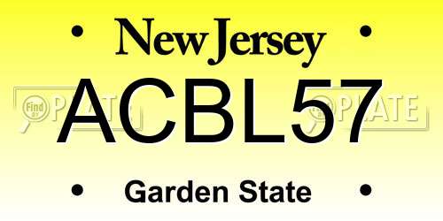 ACBL57 New Jersey License Plate