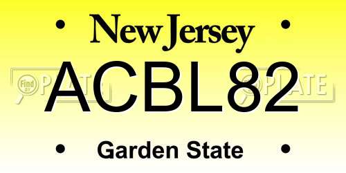 ACBL82 New Jersey License Plate