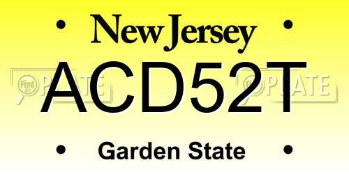 ACD52T New Jersey License Plate