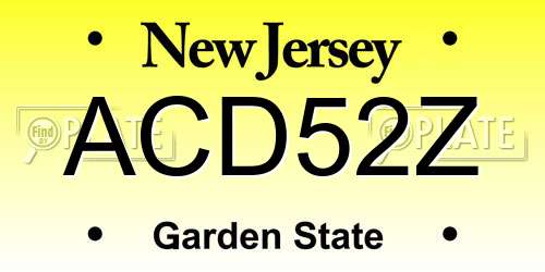 ACD52Z New Jersey License Plate