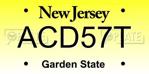 ACD57T New Jersey License Plate