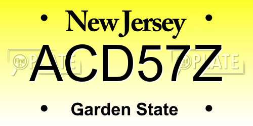 ACD57Z New Jersey License Plate