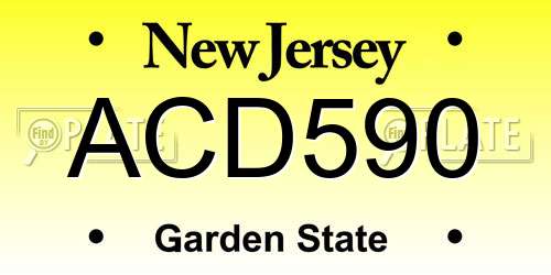 ACD590 New Jersey License Plate