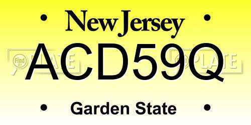 ACD59Q New Jersey License Plate